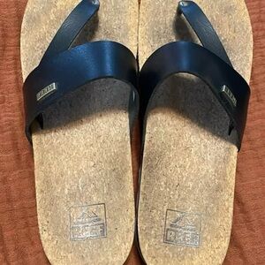 Reef Black and Tan Cork Sandalsline new Reef Sandals, just waiting to complete y